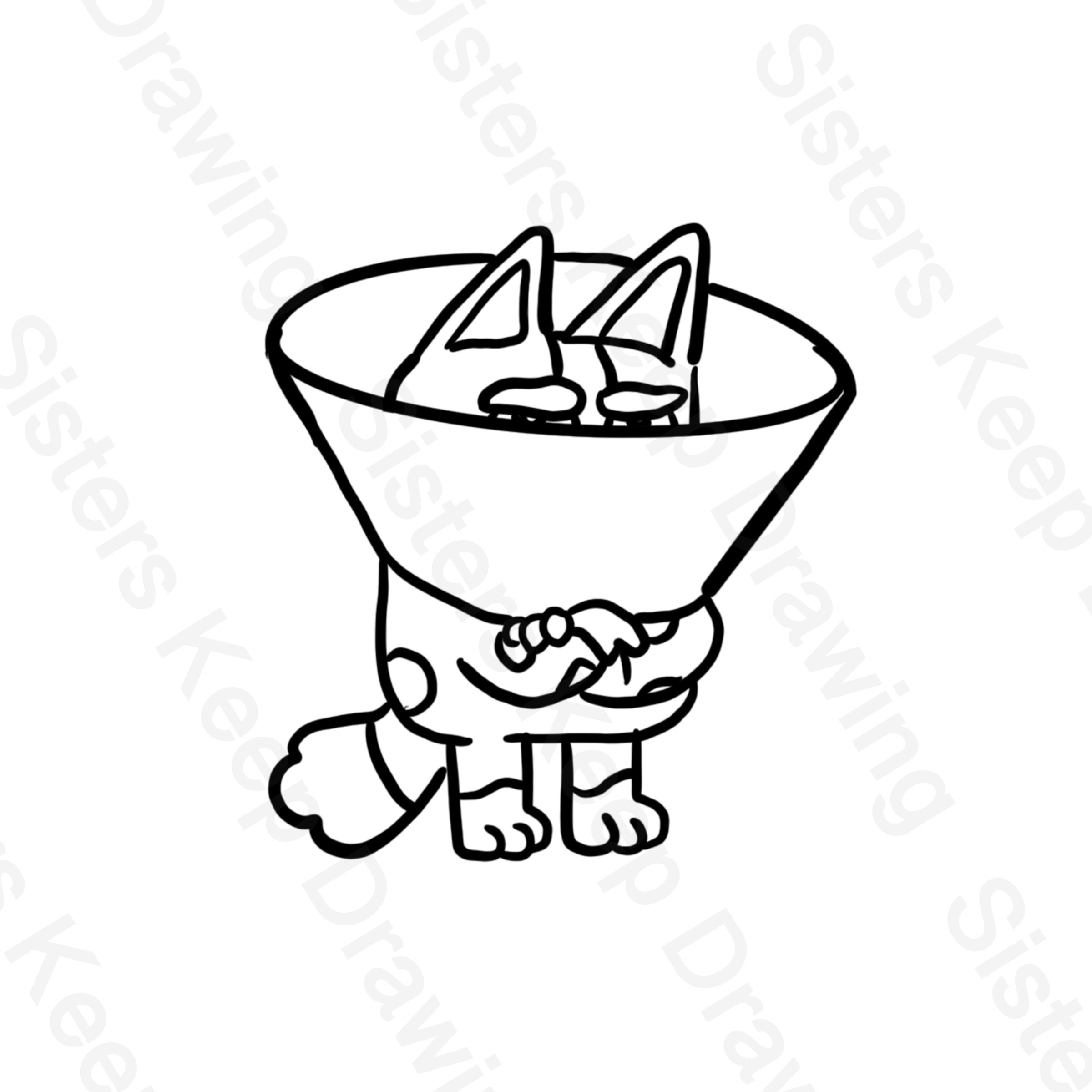 Muffin's Cone - Bluey Inspired - Tattoo Transparent Permission PNG- – Sisters Keep Drawing